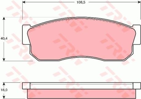 Гальмівні колодки, дискове гальмо (набір) (LUCAS) TRW GDB288