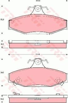 Гальмівні колодки, дискове гальмо (набір) (LUCAS) TRW GDB3135