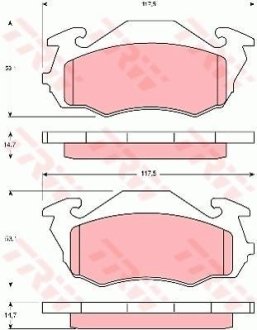 Комплект тормозных колодок, дисковый механизм TRW GDB3136