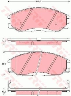 Гальмівні колодки, дискові (LUCAS) TRW GDB3257