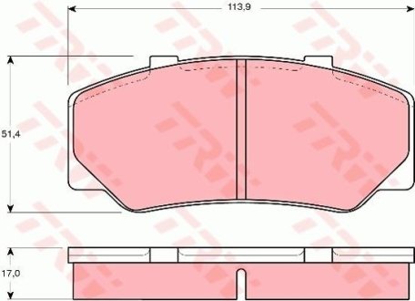 Гальмівні колодки, дискове гальмо (набір) (LUCAS) TRW GDB329