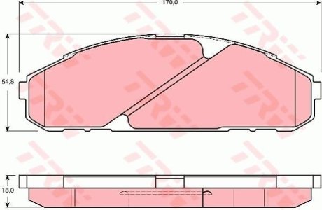 Гальмівні колодки, дискове гальмо (набір) (LUCAS) TRW GDB3394