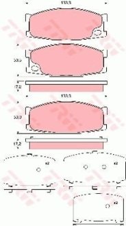 Гальмівні колодки, дискове гальмо (набір) (LUCAS) TRW GDB3423