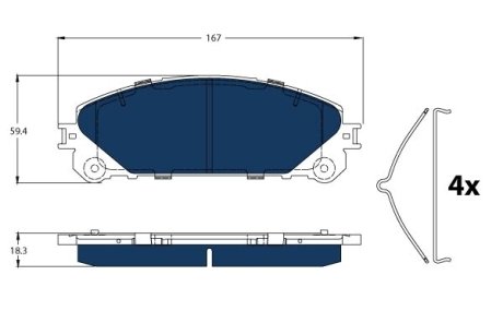 Гальмівні колодки LEXUS P. RX 450H 3,5 08-15 ELECTRIC BLUE (LUCAS) TRW GDB3484BTE