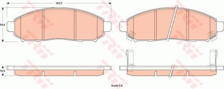 Комплект тормозных колодок из 4 шт. дисков TRW GDB3520