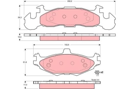 Комплект тормозных колодок, дисковый механизм TRW GDB4003