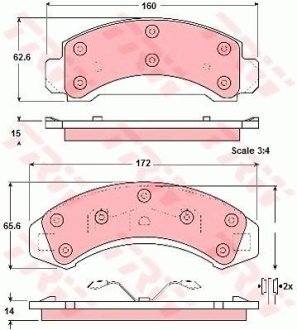 Гальмівні колодки, дискове гальмо (набір) (LUCAS) TRW GDB4013