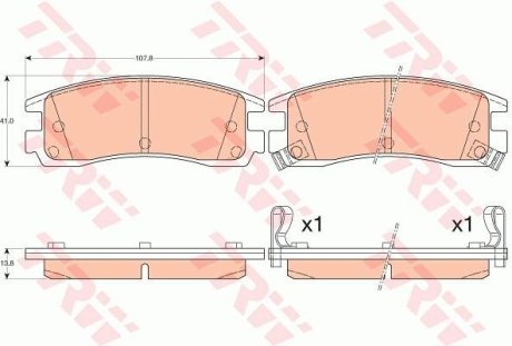 Комплект тормозных колодок, дисковый механизм TRW GDB4098 (фото 1)