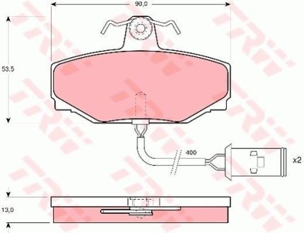 Гальмівні колодки, дискове гальмо (набір) (LUCAS) TRW GDB412