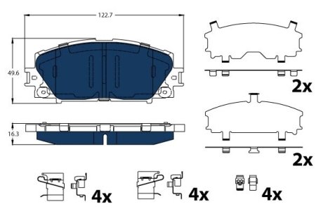 Колодки гальмівні TOYOTA P. PRIUS 1,8 HYBRID 08-11 ELECTRIC BLUE (LUCAS) TRW GDB4173BTE