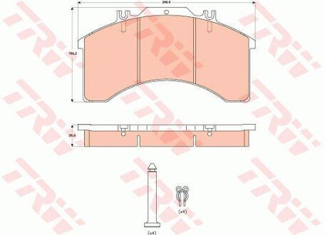 Комплект тормозных колодок, дисковый механизм TRW GDB5022