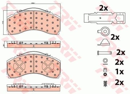 Комплект тормозных колодок, дисковый механизм TRW GDB5111