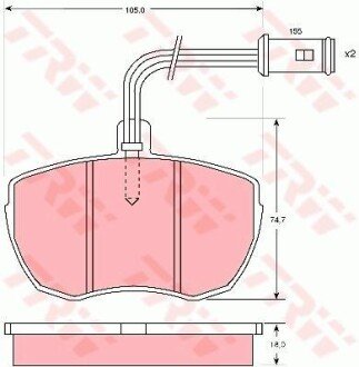 Комплект тормозных колодок, дисковый механизм TRW GDB759