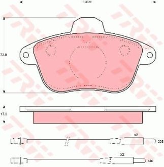 Комплект тормозных колодок, дисковый механизм TRW GDB796 (фото 1)