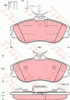 Колодки гальмівні дискові, комплект TRW GDB816