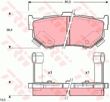 Гальмівні колодки, дискове гальмо (набір) (LUCAS) TRW GDB884