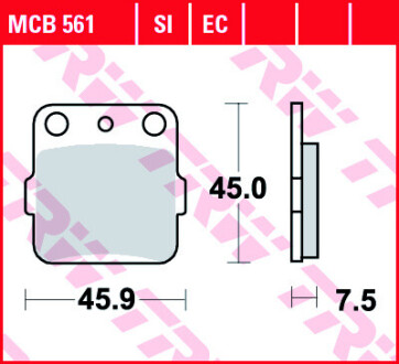 Комплект тормозных колодок, дисковый механизм TRW MCB561EC