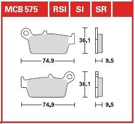 Гальмівна колодка (диск) (LUCAS) TRW MCB575