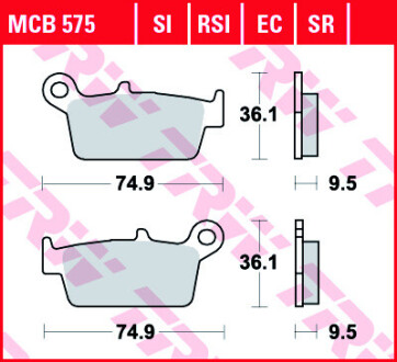 Гальмівна колодка (диск) TRW MCB575EC