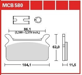 Комплект тормозных колодок, дисковый механизм TRW MCB580