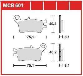 Комплект тормозных колодок, дисковый механизм TRW MCB601