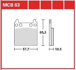 Комплект тормозных колодок, дисковый механизм TRW MCB63