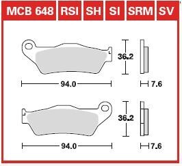 Гальмівна колодка (диск) (LUCAS) TRW MCB648SRM