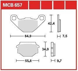 Комплект тормозных колодок, дисковый механизм TRW MCB657