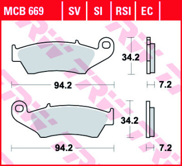 Комплект тормозных колодок, дисковый механизм TRW MCB669EC