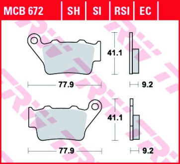 Комплект тормозных колодок, дисковый механизм TRW MCB672EC