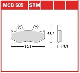 Комплект тормозных колодок, дисковый механизм TRW MCB685SRM