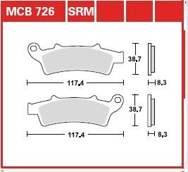 Комплект тормозных колодок, дисковый механизм TRW MCB726SRM