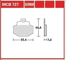 Комплект тормозных колодок, дисковый механизм TRW MCB727SRM