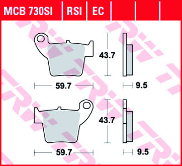 Комплект тормозных колодок, дисковый механизм TRW MCB730EC