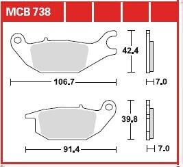 Гальмівна колодка (диск) (LUCAS) TRW MCB738