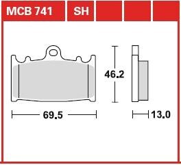 Гальмівні колодки (LUCAS) TRW MCB741SH