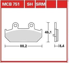 Комплект тормозных колодок, дисковый механизм TRW MCB751SRM