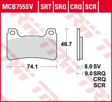 Гальмівна колодка (диск) (LUCAS) TRW MCB755SV