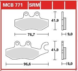 Комплект тормозных колодок, дисковый механизм TRW MCB771SRM