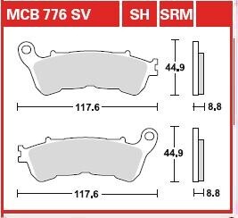 Гальмівна колодка (диск) TRW MCB776SH