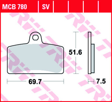 Комплект тормозных колодок, дисковый механизм TRW MCB780