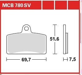 Комплект тормозных колодок, дисковый механизм TRW MCB780SV