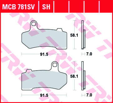 Гальмівні колодки (LUCAS) TRW MCB781SV