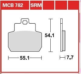 Комплект тормозных колодок, дисковый механизм TRW MCB782