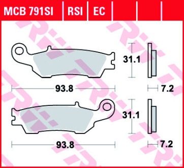 Комплект тормозных колодок, дисковый механизм TRW MCB791EC