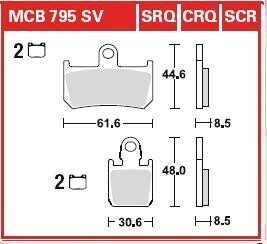 Комплект тормозных колодок, дисковый механизм TRW MCB795CRQ