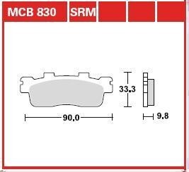 Комплект тормозных колодок, дисковый механизм TRW MCB830SRM