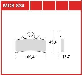 Гальмівна колодка (диск) (LUCAS) TRW MCB834