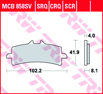 Комплект тормозных колодок, дисковый механизм TRW MCB858SV