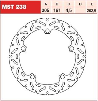 Тормозной диск TRW MST238RAC